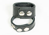 Leather cock and ball ring