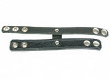 Leather cock and ball ring with leather strap